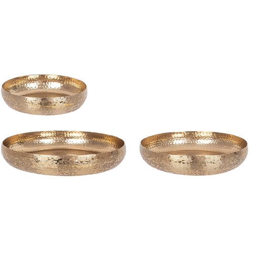 Vassoio decorativo Varanasi natalizio in Alluminio color Oro Set 3