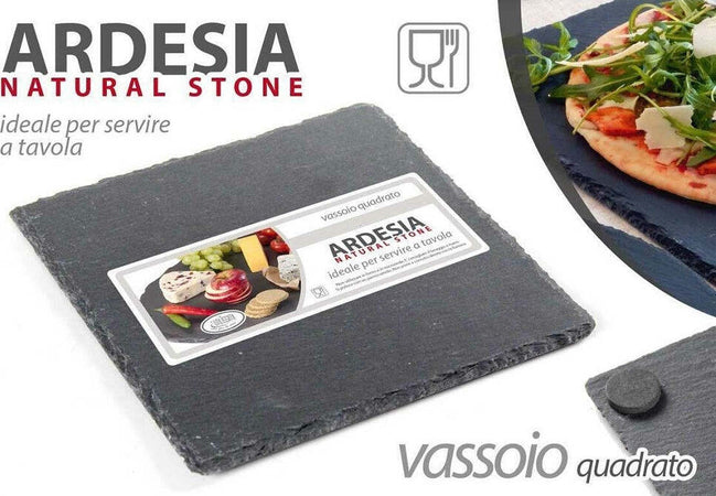 Vassoio Ardesia Natural Stone Piatto Quadrato 20x20cm Portata Tavola 752247 Casa e cucina/Stoviglie/Piatti ciotole e vassoi/Piatti per servire/Vassoi/Vassoi da portata Trade Shop italia - Napoli, Commerciovirtuoso.it