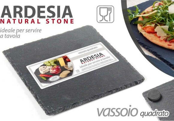 Vassoio-Ardesia-Natural-Stone-Piatto-Quadrato-20x20cm-Portata-Tavola-752247