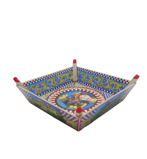 Vassoio Svuotatasche Dipinto a Mano in Legno Siciliano per Oggetti