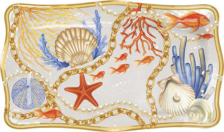Vassoio Centrotavola Con Conchiglie Coralli Stile Marino Svuotatasche 36x23 Cm Casa e cucina/Stoviglie/Piatti ciotole e vassoi/Piatti per servire/Vassoi/Vassoi da portata Trade Shop italia - Napoli, Commerciovirtuoso.it
