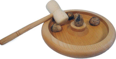 Vassoio-Con-Mattarello-Schiaccia-Noci-Mandorle-Diametro-25-cm-In-Legno-Chiaro