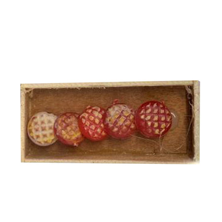 Vassoio con panini in legno per panettiere del presepe in miniatura mestieri 8 cm