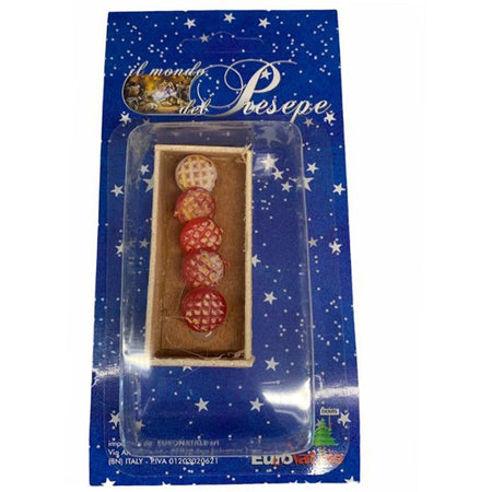 Vassoio con panini in legno per panettiere del presepe in miniatura mestieri 8 cm