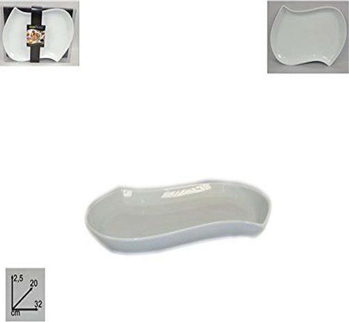 VASSOIO IN CERAMICA BIANCO ONDULATO 32X20 CM PIATTO DA PORTATA PER ANTIPASTI Casa e cucina/Stoviglie/Piatti ciotole e vassoi/Piatti per servire/Vassoi/Vassoi da portata Trade Shop italia - Napoli, Commerciovirtuoso.it