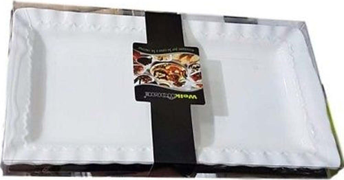 VASSOIO IN CERAMICA BIANCO PIATTO DA PORTATA RETTANGOLARE DIM. 31,5X17,5CM BAR Casa e cucina/Stoviglie/Piatti ciotole e vassoi/Piatti per servire/Vassoi/Vassoi da portata Trade Shop italia - Napoli, Commerciovirtuoso.it