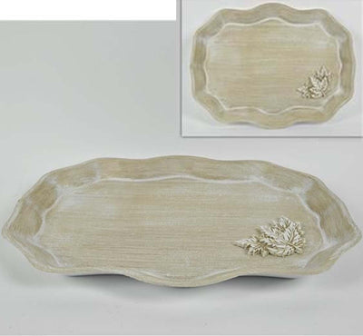 Vassoio In Legno Chiaro Shabby Chic Decorazione Casa Cucina Con Fiore In Rilievo Vassoi Trade Shop italia - Napoli, Commerciovirtuoso.it