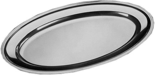 Vassoio Piatto Ovale In Acciaio Inox Portata Cucina Diametro 45cm Vassoi Trade Shop italia - Napoli, Commerciovirtuoso.it