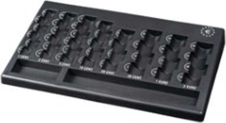 Vassoio portamonete Euro - PP riciclata - 310 x 185 x 30 mm - nero - Iternet Cancelleria e prodotti per ufficio/Archivio ufficio e accessori per scrivania/Casseforti portamonete e contabanconote/Piccole casseforti per contanti e assegni Eurocartuccia - Pavullo, Commerciovirtuoso.it