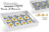 Vassoio Portata Rettangolare Legno 20x26x4cm Con Manici 2 Decori Mosaico 822124 Casa e cucina/Stoviglie/Piatti ciotole e vassoi/Piatti per servire/Vassoi/Vassoi da portata Trade Shop italia - Napoli, Commerciovirtuoso.it