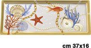 Vassoio Rettangolare Con Conchiglie Coralli Stile Marino Svuotatasche 37x16 Cm Casa e cucina/Stoviglie/Piatti ciotole e vassoi/Piatti per servire/Vassoi/Vassoi da portata Trade Shop italia - Napoli, Commerciovirtuoso.it
