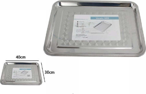 Vassoio Rettangolare In Acciaio Portata Cucina Piatto Guantiera 40x30cm 66351 Casa, arredamento e bricolage > Cucina > Vassoi Trade Shop italia - Napoli, Commerciovirtuoso.it