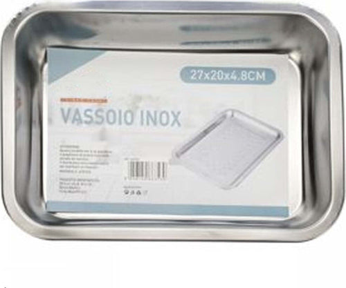 Vassoio Teglia In Acciaio Inox Rettangolare Portata Cucina Forno 27x20x4.8 Cm Casa e cucina/Stoviglie/Piatti ciotole e vassoi/Piatti per servire/Vassoi/Vassoi da portata Trade Shop italia - Napoli, Commerciovirtuoso.it