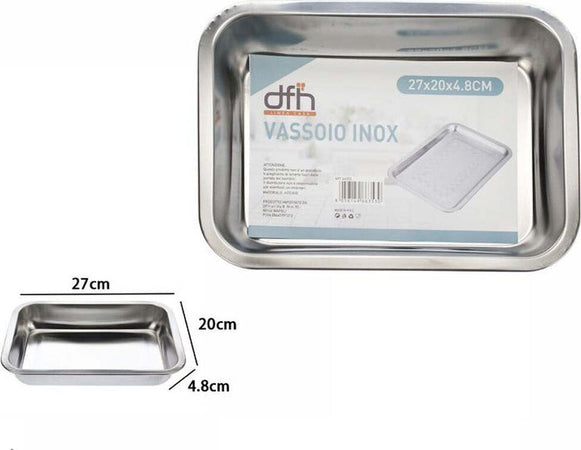 Vassoio Teglia In Acciaio Inox Rettangolare Portata Cucina Forno 27x20x4.8 Cm Casa e cucina/Stoviglie/Piatti ciotole e vassoi/Piatti per servire/Vassoi/Vassoi da portata Trade Shop italia - Napoli, Commerciovirtuoso.it