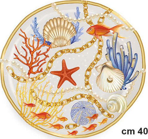 Vassoio-Tondo-Con-Conchiglie-E-Coralli-Stile-Marino-Centrotavola-Diametro-33-Cm