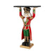 Statuetta decorativa Soldatino con Vassoio decorazione Verde e Rosso per Natale h 107 cm