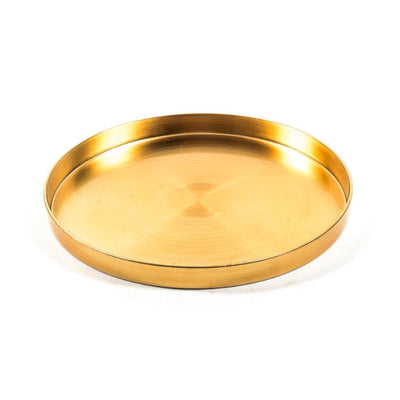 Vassoio decorativo tondo in plastica color oro decorazioni natalizie