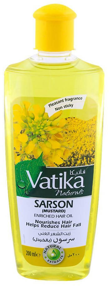 Vatika Mustard Hair Oil 200 Ml Polio per Capelli Riparatore Olio Capelli Con Estratti Di Mandorla Sesamo E Olio Di Cocco