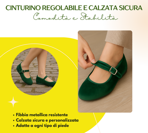 Originali Mary Jane, Ballerine Donna da Casa, Eleganti Friulane con Cinturino, Pantofole Basse in Velluto, Produzione Artigianale