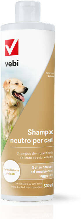 Vebi Shampoo Dermopurificante per Cani 500 Ml Shampoo Neutro Delicato Lenitivo per Pulizia Cane Lenisce I Pruriti Da Infestazioni Parassitarie Vebi Istituto Biochimico Srl