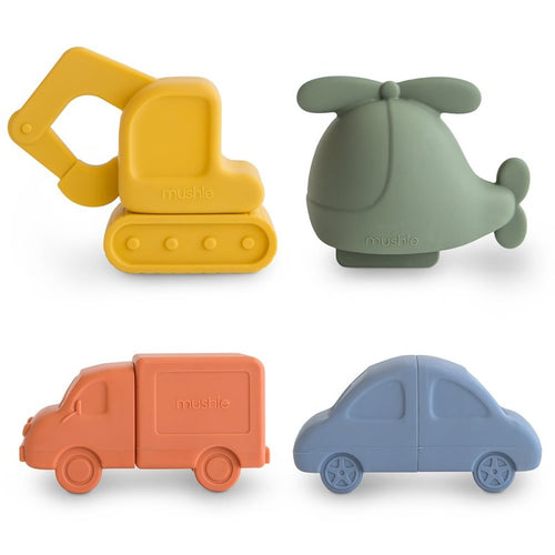 Set 4 Pz Gioco da Bagno Mushie Vehicles