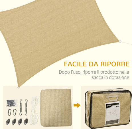 Vela-Ombreggiante-Rettangolare-4x3-m-Beige-in-HDPE-con-Accessori-e-Borsa-da-Viaggio-Inclusi-SD1840-250V00BGSD1