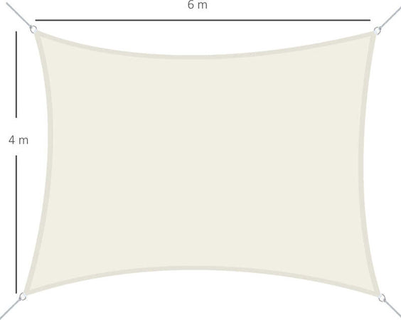 Vela-Ombreggiante-Rettangolare-4x6m,-Tenda-da-Sole-per-Esterno-in-Poliestere-Anti-UV-Traspirante-Bianco-Crema-SD7840-141CWSD7