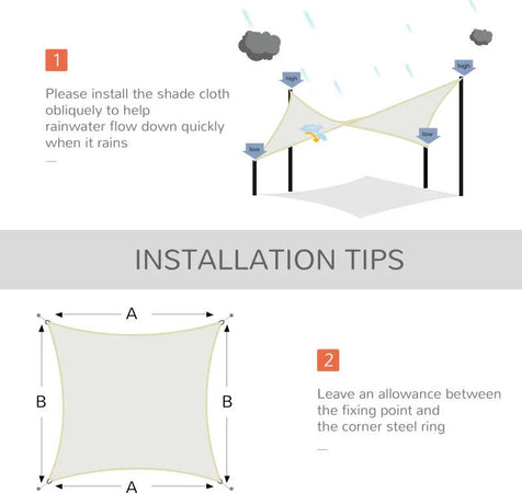 Vela-Ombreggiante-Rettangolare-4x6m,-Tenda-da-Sole-per-Esterno-in-Poliestere-Anti-UV-Traspirante-Bianco-Crema-SD7840-141CWSD7