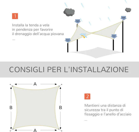 Vela-Ombreggiante-Rettangolare,-Tenda-da-Sole-per-Esterno-in-Poliestere-Anti-UV-Traspirante-3x4m-Bianco-crema-KJ3840-142CWKJ3