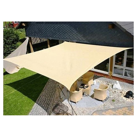 Vela Tenda Quadrata Parasole Protezione Sole Ombreggiatura Giardino 3x3mt Beige 017029