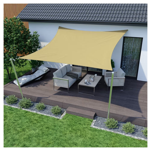 Vela Tenda Quadrata Parasole Protezione Sole Ombreggiatura Giardino 3x3mt Beige 017029
