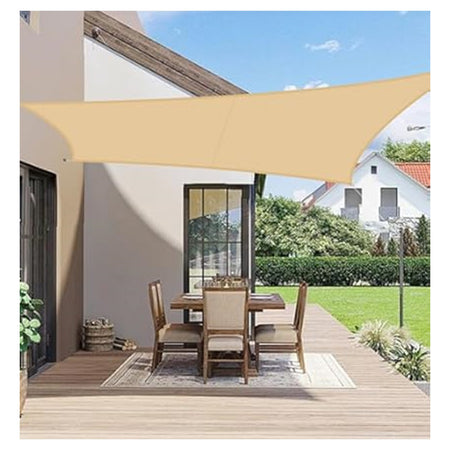 Vela Tenda Quadrata Parasole Protezione Sole Ombreggiatura Giardino 3x3mt Beige 017029