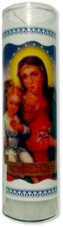 Velon Consagrado Sagrado Corazon De Maria candela Esoterica Con Contenitore In Vetro santería 