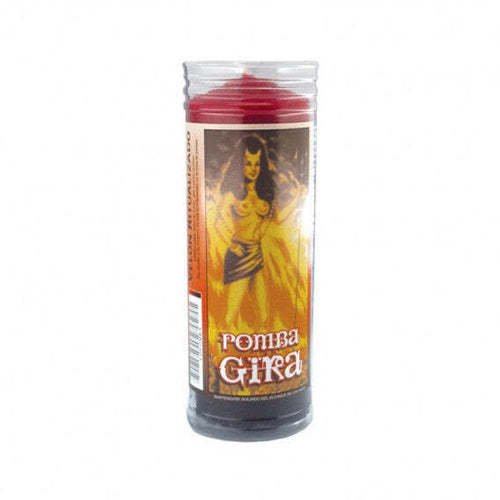 VELON ORISHA POMBA GIRA CANDLE 15 X 5.5 CM.(with protection tube).
