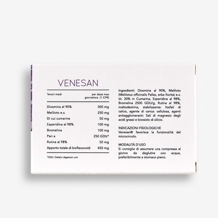 Venesan 30 Compresse – Integratore per Circolazione, Varici, Emorroidi e Fragilità Capillare