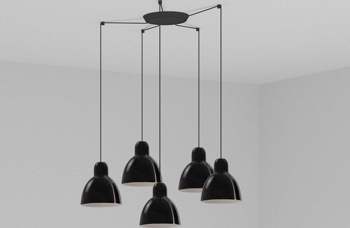 VENICE 5L Lampada a sospensione nera Illuminazione/Illuminazione per interni/Lampadari lampade a sospensione e plafoniere/Lampade a sospensione Led Mall Home - Napoli, Commerciovirtuoso.it