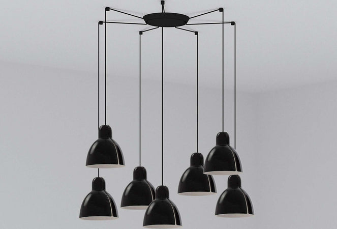 VENICE 7L Lampada a sospensione nera Illuminazione/Illuminazione per interni/Lampadari lampade a sospensione e plafoniere/Lampade a sospensione Led Mall Home - Napoli, Commerciovirtuoso.it