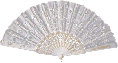 Ventaglio In Tessuto Bianco Con Decorazioni Ventaglio Da Donna Decorato Moda/Donna/Accessori/Ventagli Kondorama - Martinsicuro, Commerciovirtuoso.it
