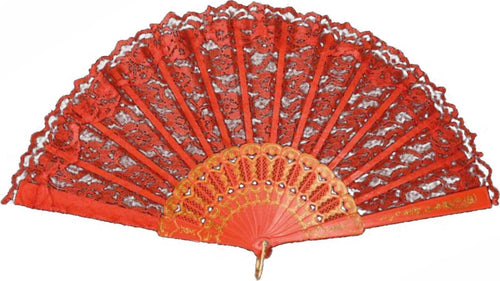 Ventaglio In Tessuto Rosso Con Decorazioni Ventaglio Da Donna Decorato Moda/Donna/Accessori/Ventagli Kondorama - Martinsicuro, Commerciovirtuoso.it