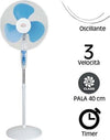 VENTILATORE A PIANTANA PALA 40CM BASE TONDA OSCILLANTE 3 VELOCITà TIMER 65W Fai da te/Prodotti per la costruzione/Riscaldamento e raffreddamento/Sistemi mobili di climatizzazione/Ventilatori/Ventilatori a piantana Trade Shop italia - Napoli, Commerciovirtuoso.it