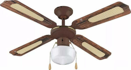 Ventilatore A Soffitto 4 Pale 108cm 3 Velocita' + Luce In Legno E Metallo 55w Fai da te/Prodotti per la costruzione/Riscaldamento e raffreddamento/Sistemi mobili di climatizzazione/Ventilatori/Ventilatori da soffitto con lampada Trade Shop italia - Napoli, Commerciovirtuoso.it