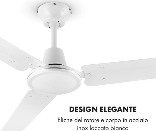 Ventilatore a soffitto con 3 pale in metallo ed interruttore da muro Ø 140 cm Fai da te/Prodotti per la costruzione/Riscaldamento e raffreddamento/Sistemi mobili di climatizzazione/Ventilatori/Ventilatori da soffitto Decor Space - Altamura, Commerciovirtuoso.it