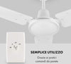 Ventilatore a soffitto con 3 pale in metallo ed interruttore da muro Ø 140 cm Fai da te/Prodotti per la costruzione/Riscaldamento e raffreddamento/Sistemi mobili di climatizzazione/Ventilatori/Ventilatori da soffitto Decor Space - Altamura, Commerciovirtuoso.it