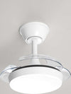 Ventilatore-Bianco-Opaco-Led-24W-3-Pale-A-Scomparsa-Trasparenti-Mini-Open-Plus