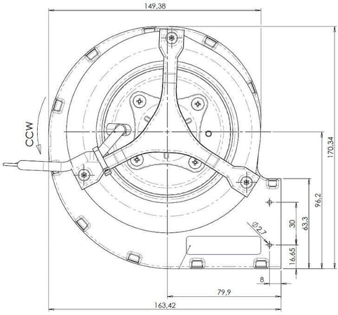 Ventilatore Centrifugo Trial Cad12r 90W Stufe a Pellet Ecoteck 14706080