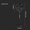 Ventilatore-con-Base-a-Croce-40W-Altezza-Regolabile-Max-120cm-3-Pale-a-3-Velocità-Rotante-Colore-Bianco-o-nero-DA-55W-5-PALE