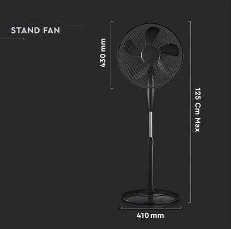 Ventilatore-con-Base-a-Croce-40W-Altezza-Regolabile-Max-120cm-3-Pale-a-3-Velocità-Rotante-Colore-Bianco-o-nero-DA-55W-5-PALE