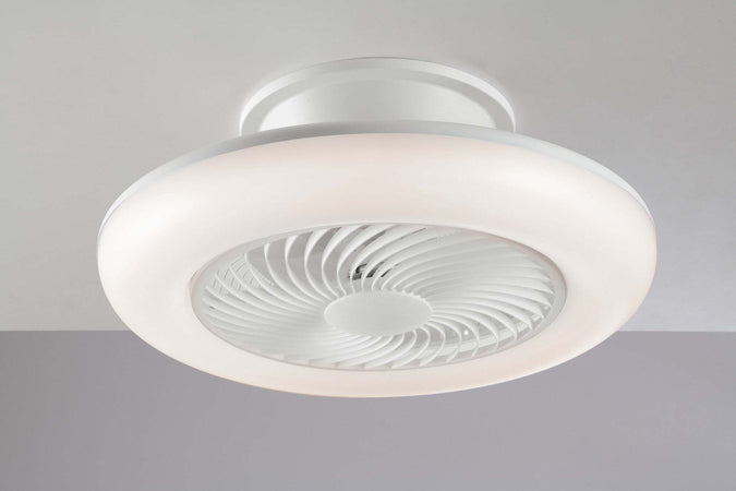 Ventilatore Con Lampada Led Aliseo Bianca 40W 3600Lm Cct Wifi Con Telecomando 55X28X22Cm Fai da te/Prodotti per la costruzione/Riscaldamento e raffreddamento/Sistemi mobili di climatizzazione/Ventilatori/Ventilatori da soffitto Led Mall Home - Napoli, Commerciovirtuoso.it