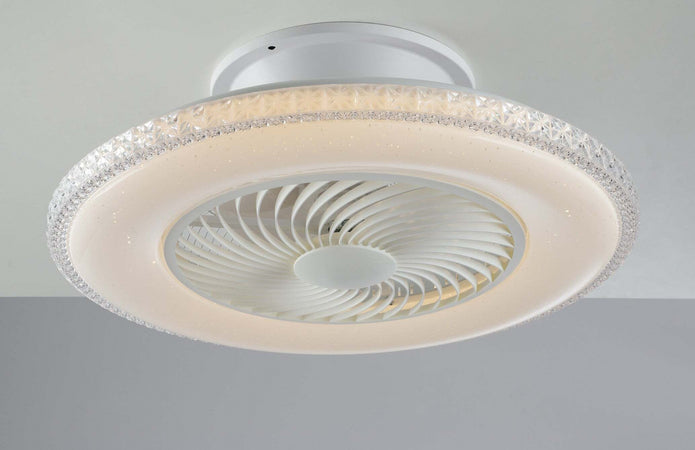 Ventilatore Con Lampada Led Borea Bianca 40W 3600Lm Cct Wifi Con Telecomando 60X28X22Cm Fai da te/Prodotti per la costruzione/Riscaldamento e raffreddamento/Sistemi mobili di climatizzazione/Ventilatori/Ventilatori da soffitto Led Mall Home - Napoli, Commerciovirtuoso.it