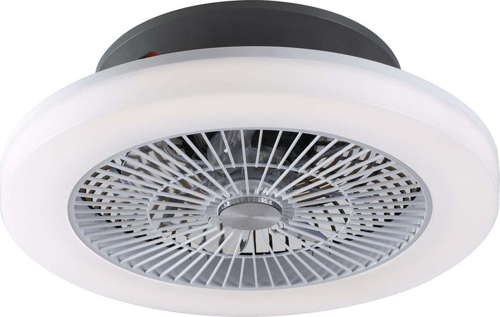 Ventilatore Con Lampada Led Foehn Bianca 40W 3600Lm Cct Wifi Con Telecomando 50X32X16,5Cm Fai da te/Prodotti per la costruzione/Riscaldamento e raffreddamento/Sistemi mobili di climatizzazione/Ventilatori/Ventilatori da soffitto Led Mall Home - Napoli, Commerciovirtuoso.it